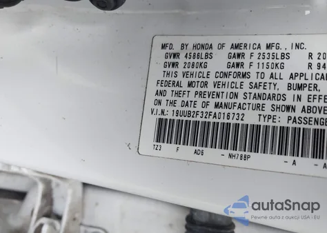 2015 Acura Tlx V6 from USA, damaged, VIN 19UUB2F32FA016732